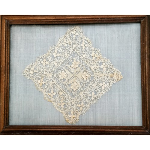 662 - Pair of framed lace panels