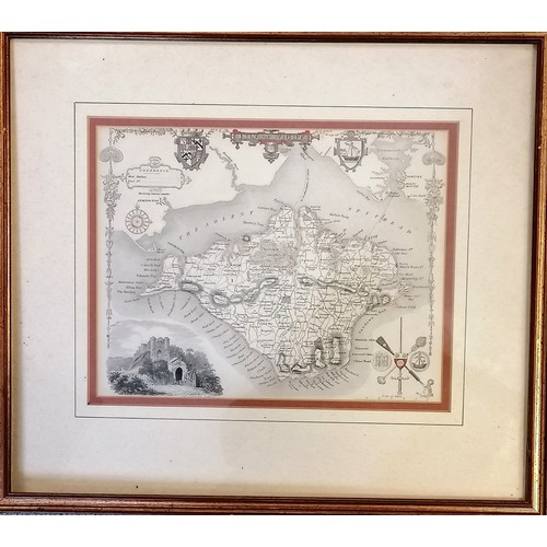 714 - Antique framed map of Isle of Wight by J Briddon - 86.5cm x 65cm t/w a smaller map of Isle of Wight
... 