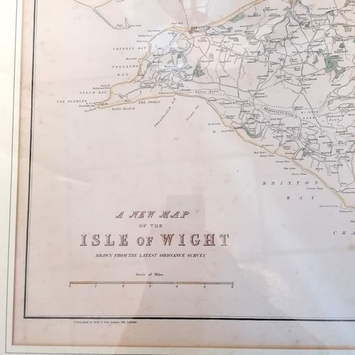 714 - Antique framed map of Isle of Wight by J Briddon - 86.5cm x 65cm t/w a smaller map of Isle of Wight
... 