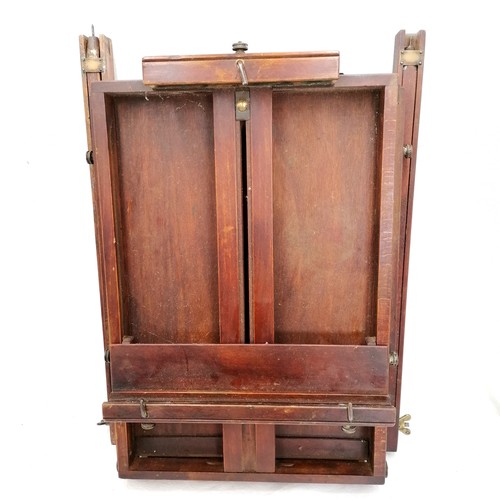 747 - Jullian Brevete mahogany metamorphic / travelling / campaign artist easel with brass fittings. In ov... 