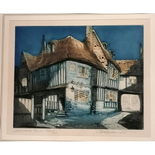 751 - Pair of etchings with aquatint by Godwin Bennett of The Mermaid Inn, Rye and The Star Inn, Alfriston... 