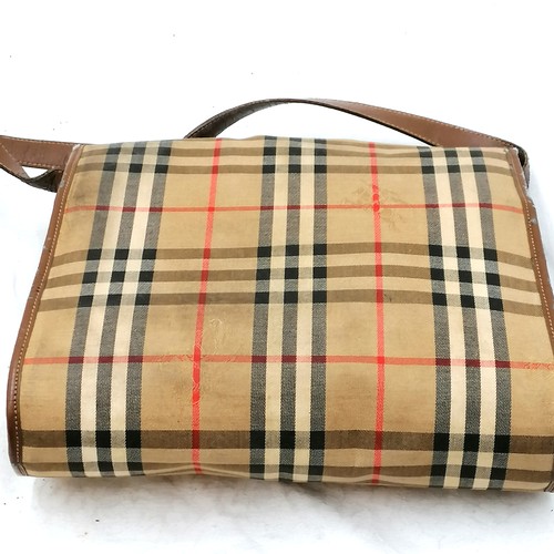 17 - 2 Burberry handbags, some wear.