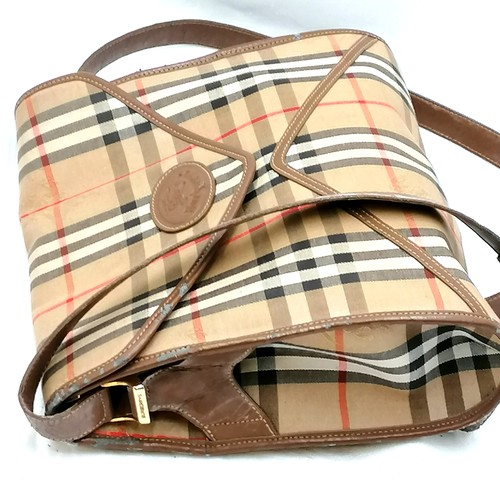 17 - 2 Burberry handbags, some wear.