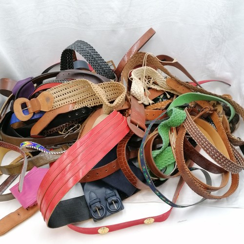 29 - Large quantity of mostly leather ladies belts