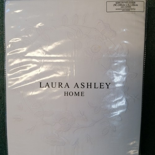 35 - Laura Ashley white king size duvet cover t/W a large double Laura Ashley Toile de joey and a cushion... 