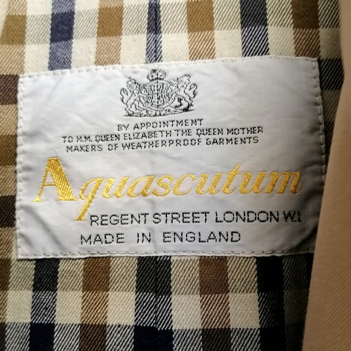 42 - 3 Aquascutum items - in good condition: 1 man's mac 42: chest; long ladies mac 36-38