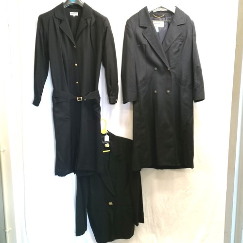 47 - Burberry navy 1970.s 100% wool coat dress size 14, in unworn condition t/w Windsmoor light weight na... 