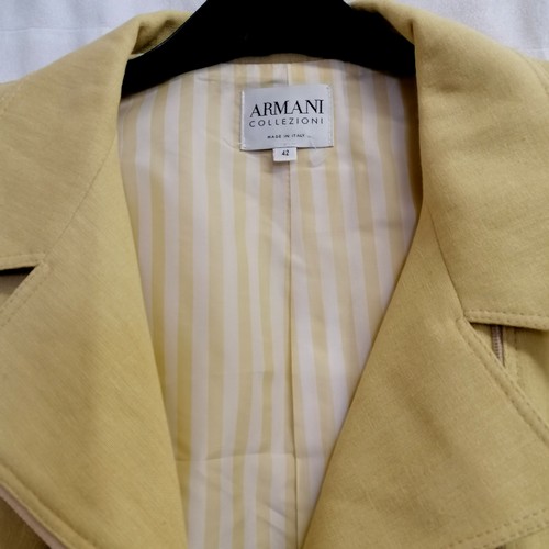 55 - Armani linen jacket size approx 12 t/w Valentino 100% silk spot dress approx size 10, both in excell... 