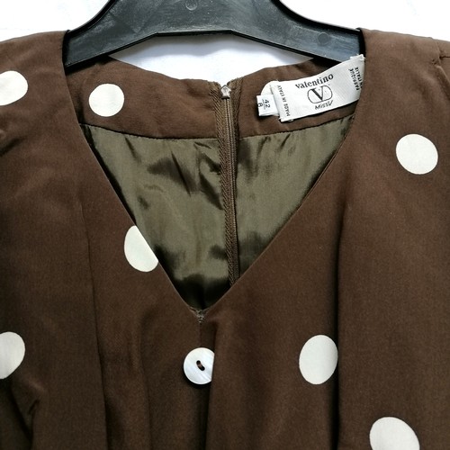 55 - Armani linen jacket size approx 12 t/w Valentino 100% silk spot dress approx size 10, both in excell... 