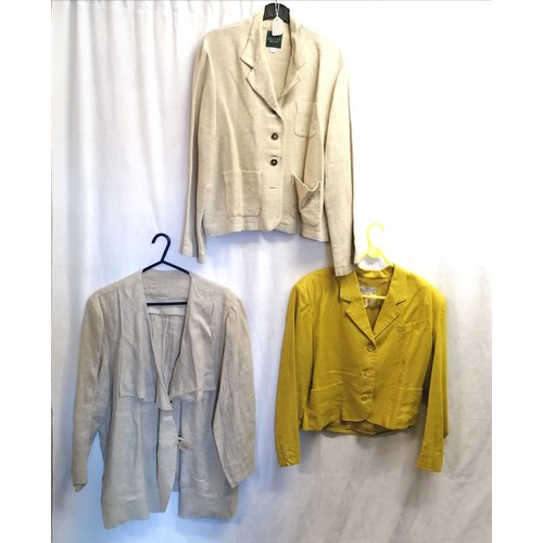 57 - Mustard linen Josephine jacket size 12, unlabelled linen jacket 28