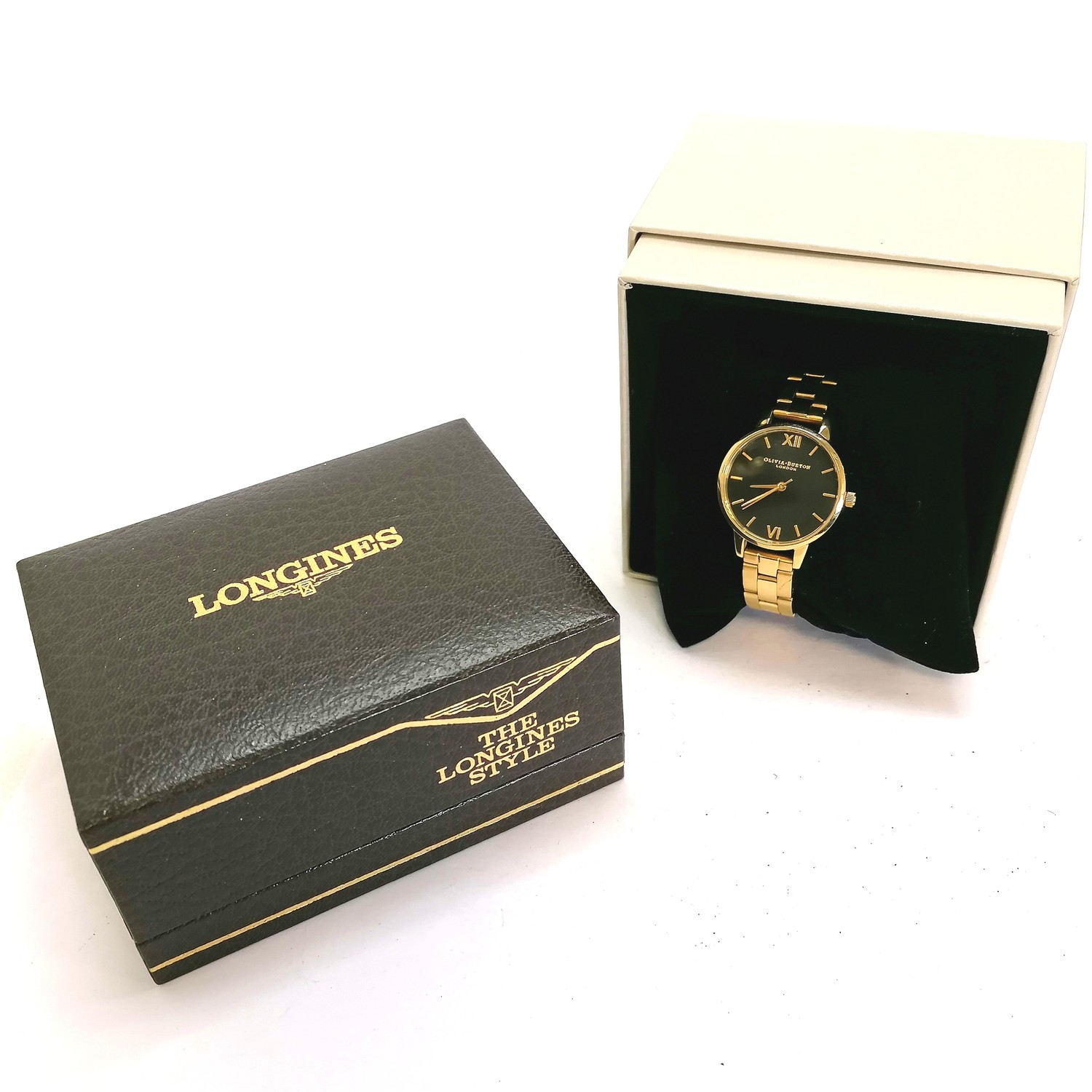 Vintage Longines watch box and booklet T W Olivia Burton boxed