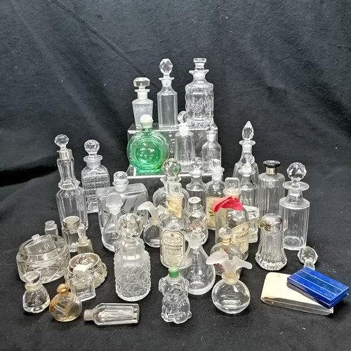 18 - Quantity of antique bottles, some cut glass, empty perfume bottles etc,