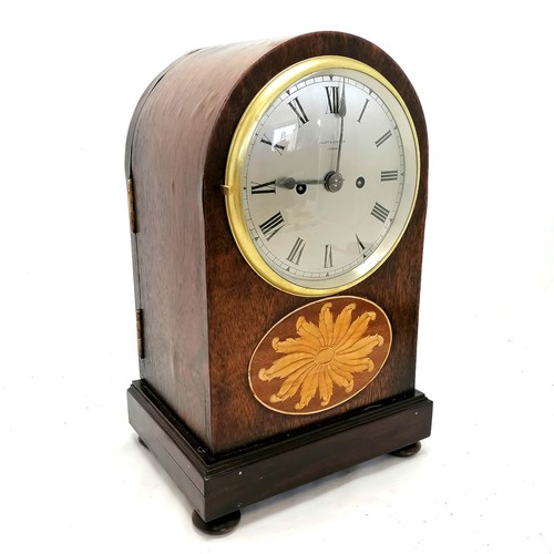 19 - Domed top regency bracket clock by Gillett & Johnston, Croydon - 40cm high, twin fusee 8 day movemen... 