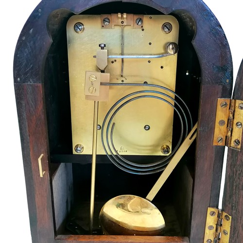 19 - Domed top regency bracket clock by Gillett & Johnston, Croydon - 40cm high, twin fusee 8 day movemen... 