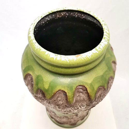 6 - Large West German pottery green glazed vase with lava bands 692/50 - 51cm high. In good condition