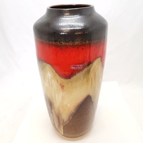 10 - Large West German pottery Scheurich red & brown glazed vase (with original label) - #517/45 - 46cm h... 