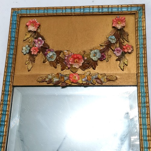 37 - Rectangular Barbola mirror 46cm x 24cm T/W a vintage circular convex mirror 20cm diameter. both in g... 