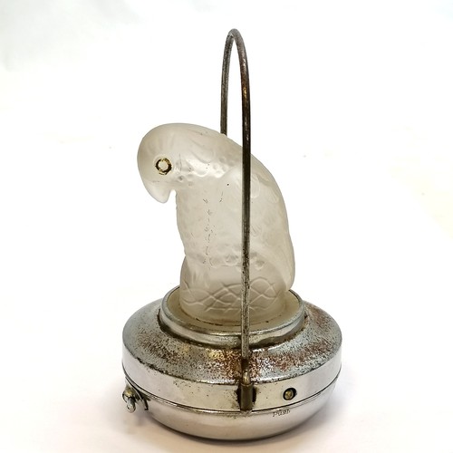 40 - 1930's Pifco chrome and frosted glass parrot nursery lamp. 14cm high. Some pitting to the chrome oth... 