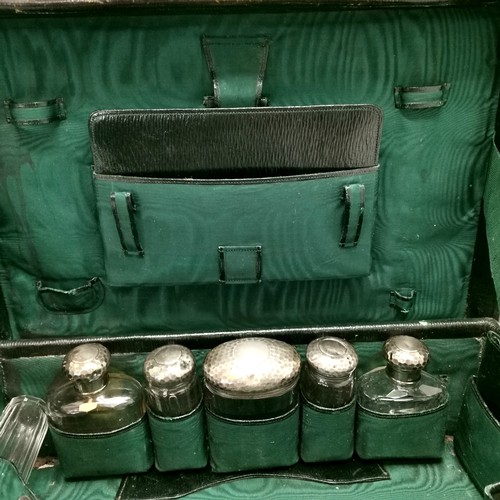 108 - Fitted vanity case with silk lining & with key by William Whiteley Ltd, Westbourne Grove containing ... 