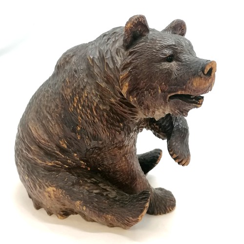 126 - Antique large scale black forest bear - 19cm high & has repaired front leg & 1 foot