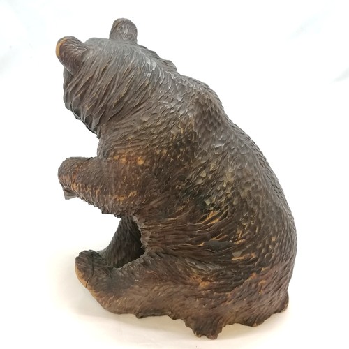 126 - Antique large scale black forest bear - 19cm high & has repaired front leg & 1 foot