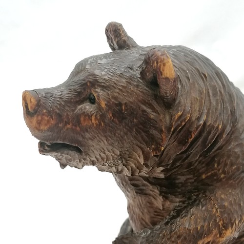 126 - Antique large scale black forest bear - 19cm high & has repaired front leg & 1 foot