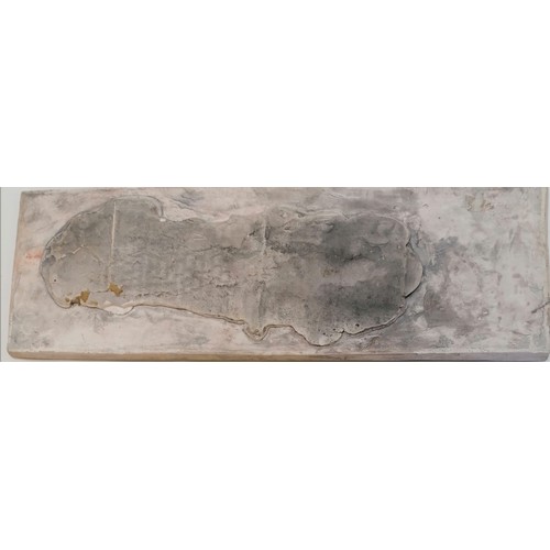 135 - Antique panel / tile with classical decoration in relief with a leaf & floral border - 46cm x 15.5cm