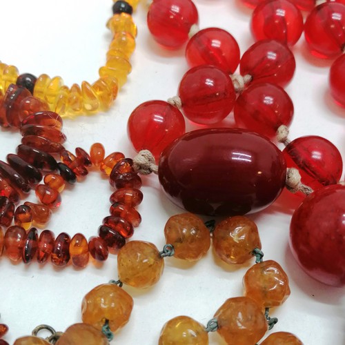 227 - A Bakelite amber and other bead necklace t/w natural amber bracelet, necklace etc.  - SOLD ON BEHALF... 