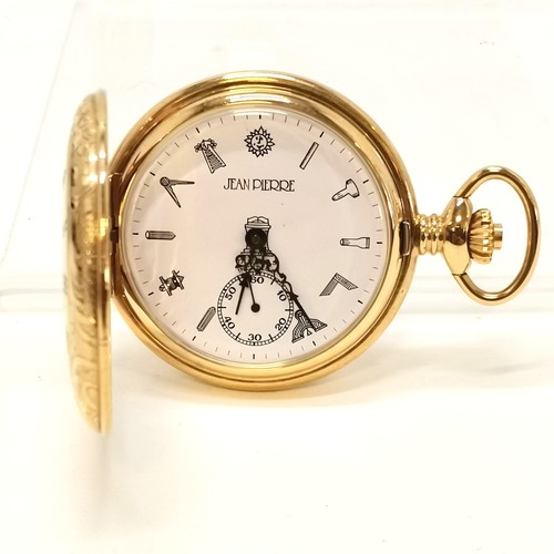 298 - Masonic half hunter pocket watch by Jean Pierre Switzerland