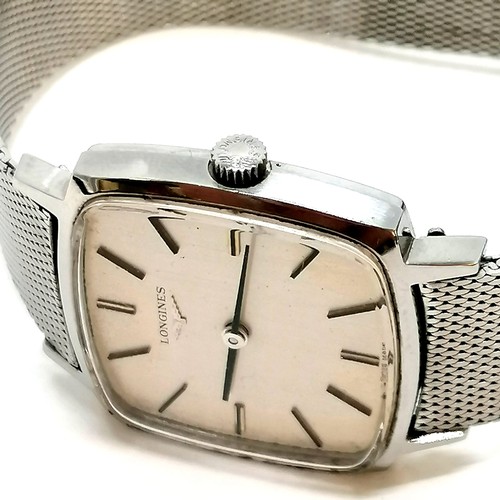 301 - Gents Longines stainless steel wristwatch manual wind, circa 1973, with stainless steel Longines Str... 