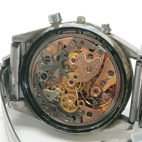 312 - Vintage gents Omega De Ville chronograph (not on original bracelet), lacking winder and top button, ... 