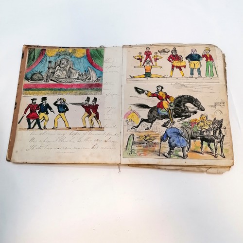 392 - 19th century exercise book converted into a scrap book