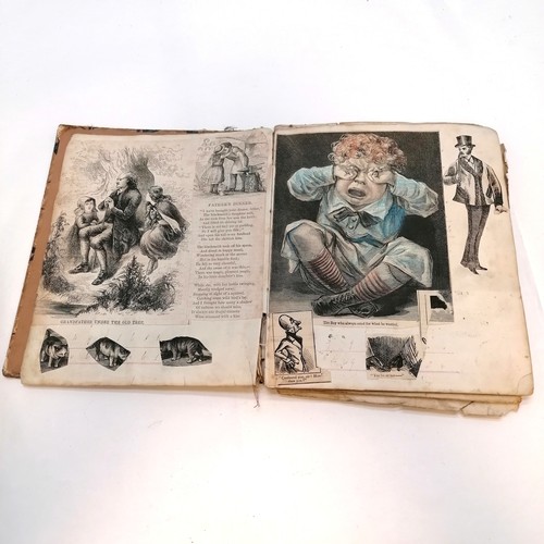 392 - 19th century exercise book converted into a scrap book