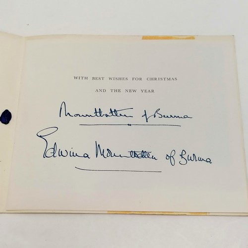 395 - 5 x WWI silk postcards t/w a Christmas card from Mountbatten signed with a facsimile Mountbatten of ... 