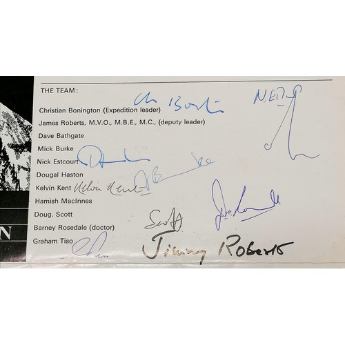 397 - 1972 Everest expedition card signed by Chris Bonington + team t/w 5 x British Roraima expedition cov... 