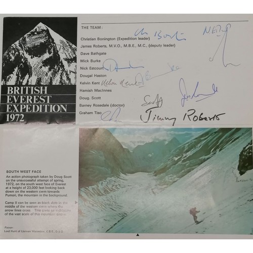 397 - 1972 Everest expedition card signed by Chris Bonington + team t/w 5 x British Roraima expedition cov... 