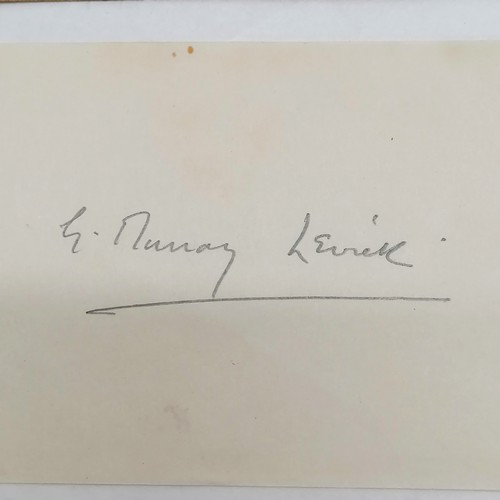 398 - Piece signed by surgeon & zoologist George Murray Levick (1876-1956)on Captain Scott's 1910-1913 'Te... 