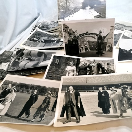 420 - Qty of photographs inc photos of King George VI and the Queen Mother in Sherborne and the filming of... 