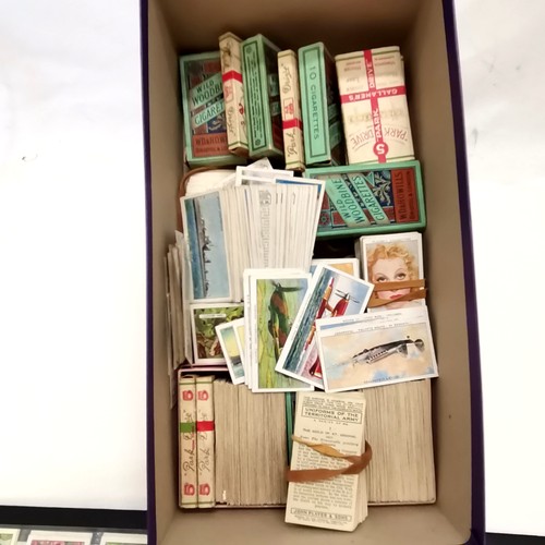 434 - Collection of cigarette cards in album + box inc set of Gallahers Butterflies & moths etc