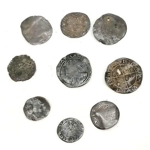 439 - GB 9 x hammered silver coins inc Elizabeth I & Edward I/II