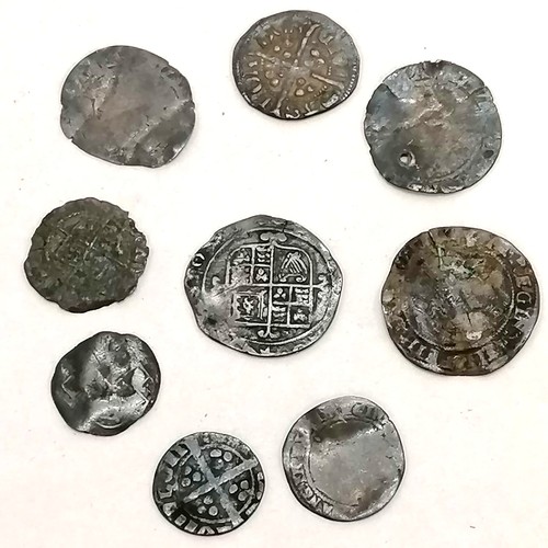 439 - GB 9 x hammered silver coins inc Elizabeth I & Edward I/II