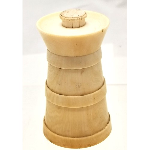 451 - Antique ivory peppermill - 9cm high