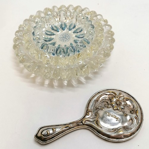 459 - 3 x Dartington graduated glass dishes in the form of flower heads t/w miniature silver plated Art No... 