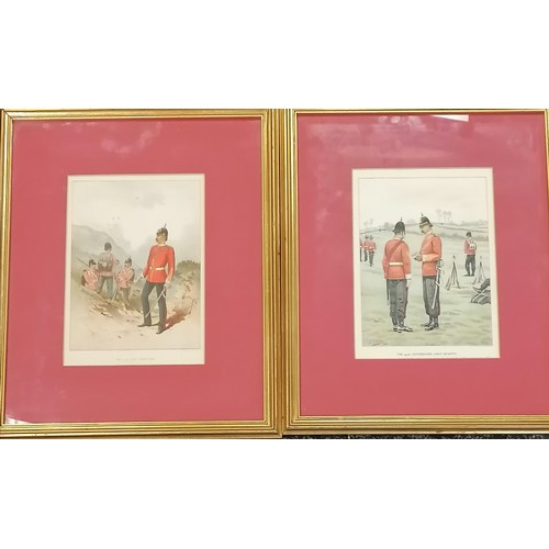 489 - Pair of military related framed prints by G D Gilos. 43rd Oxford Light Infantry and 15th East Yorksh... 