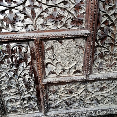 533 - Antique pierced carved oriental screen,  A/F