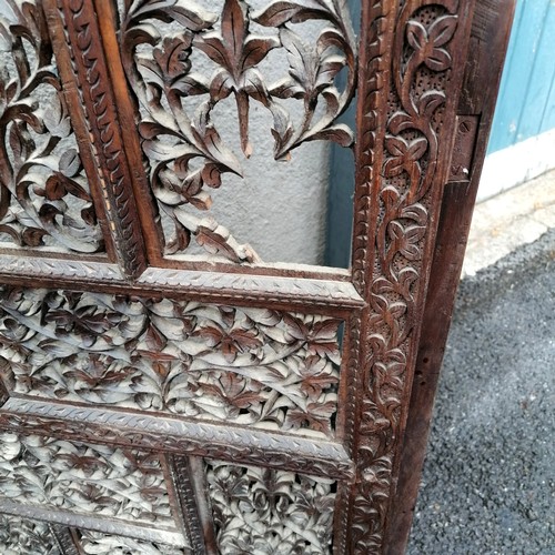 533 - Antique pierced carved oriental screen,  A/F