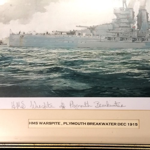 540 - Limited edition framed print 3/15 of HMS Warspite by Ray Odonnell, 2013. Signed