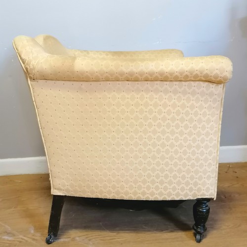 542 - Victorian tub chair - needs reupholstering & seat needs attention