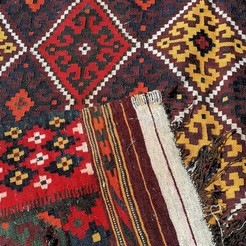 565 - Kilim rug - 372cm x 175cm & has holes in 2 corners