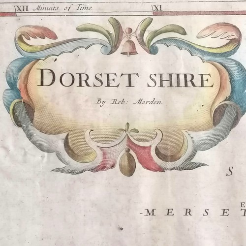 580 - 4 antique framed maps of Dorset T/W a vintage Dorset map (inc Cary, Morden & Blome)